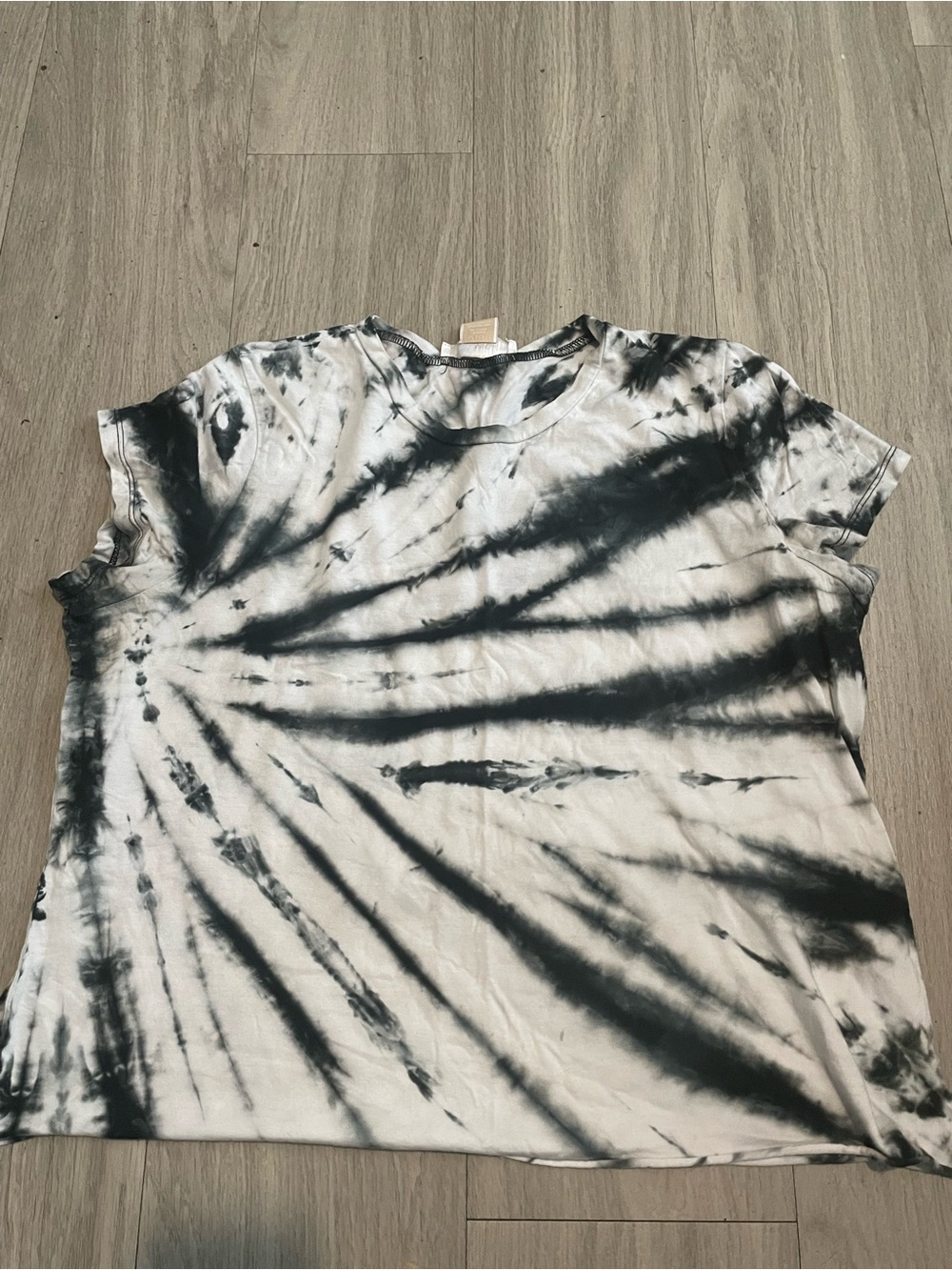 Michael Kors Black and White Tie-Dye Short Sleeve Tee